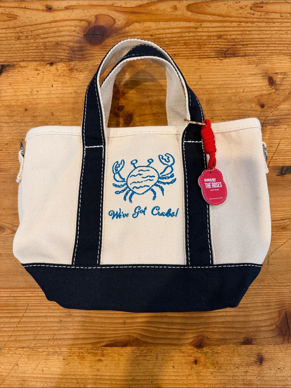 Canvas Crab Tote Bag in Cream and Navy SearchLight Pictures Collaboration
